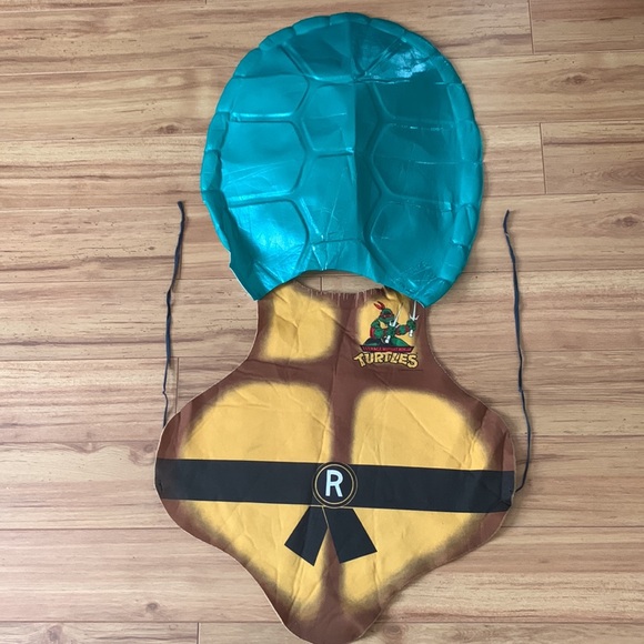 Vintage 1989 Teenage Mutant Ninja Turtles Armor Shell Raphael Child Costume TMNT - Picture 3 of 12